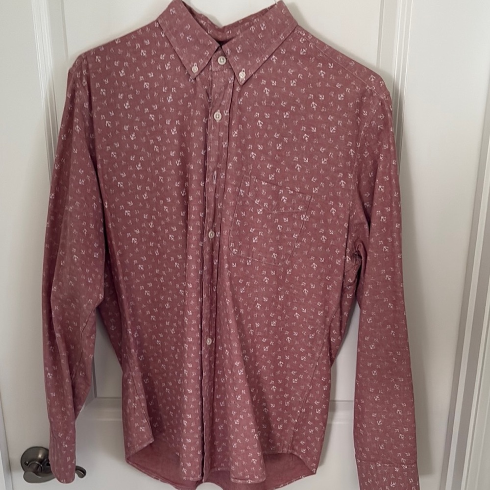 J. Crew Pink Casual Button Down Shirt with Floral Print